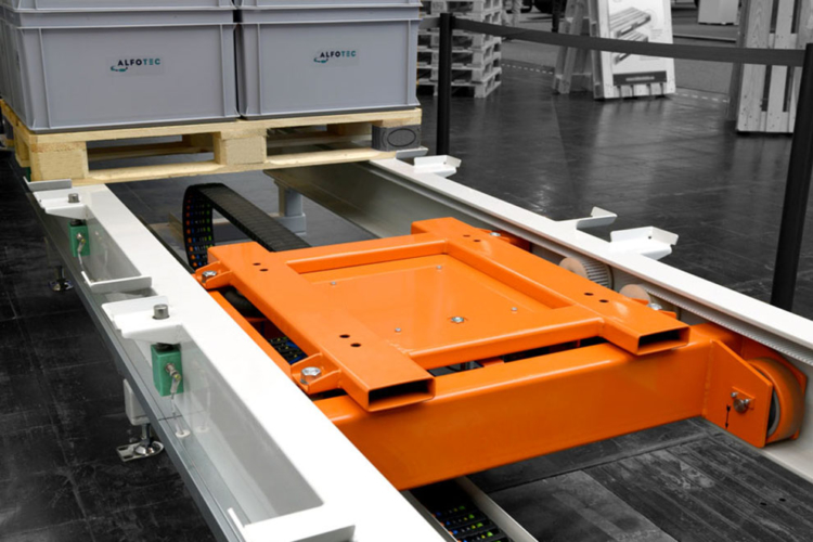 Detailansicht des Flexshuttle-Schlitten Flexshuttle Schlitten