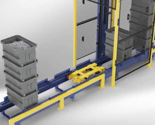 Flexshuttle Aufgabestation mit Anfahrschutz lagertechnik flexshuttle Anfahrschutz