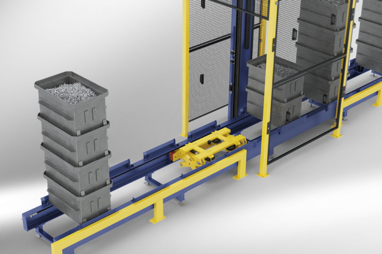 Flexshuttle Aufgabestation mit Anfahrschutz lagertechnik flexshuttle Anfahrschutz