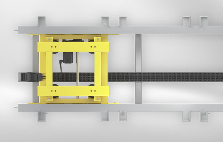 Flexshuttle Draufsicht Schlitten flexshuttle lagertechnik